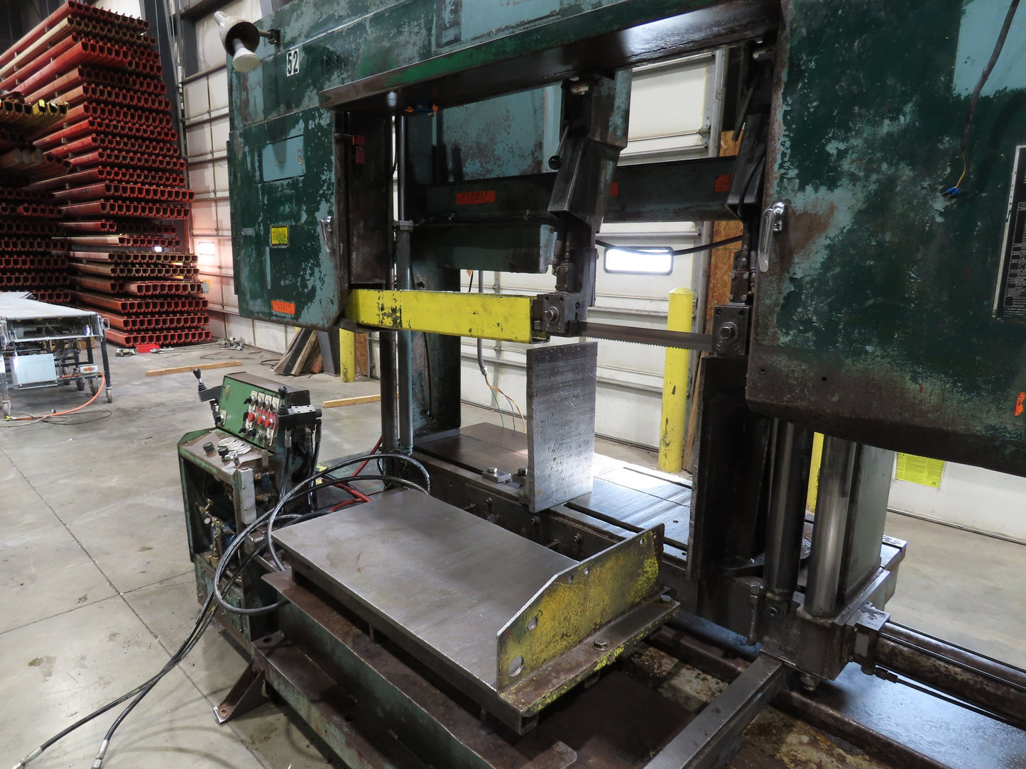 WF Wells B-52-2 Horizontal Steel Bandsaw 22"x 40" Twin Post 10HP 3PH 460V