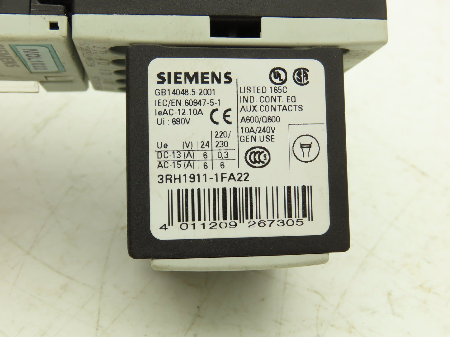 Siemens 3RU1116-1AB0 Motor Starter Contactor Relay 24V Coil 5Hp 600V Lot of 3