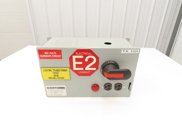 Marcie LD2000-PL-200K Stepdown Transformer Disconnect 2kva 1Ph HV 480V LV 120V