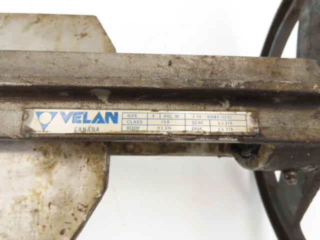 Velan L14-0310C-13SL 6" Stainless Knife Gate Valve Rising Stem Metal Seat #150