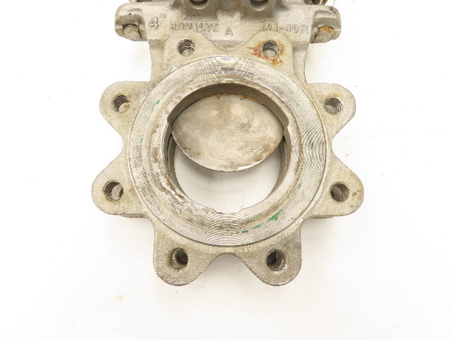 Rovalve Technaflow S17D04-MH-D2 4" Stainless Knife Gate Valve Rising Stem #150