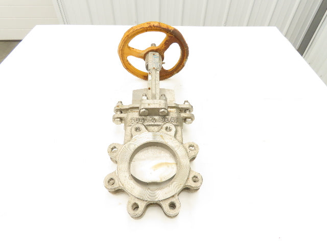 A-C Valve 76-4 304 Stainless 4" Knife Gate Valve Rising Stem Metal Seat