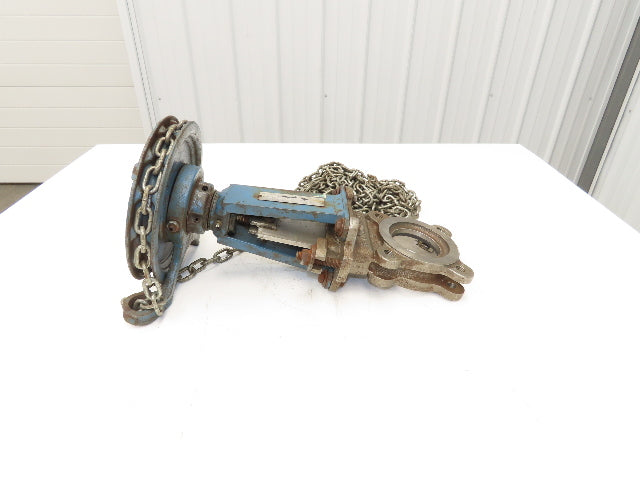 DeZurik 825 3" Stainless Knife Gate Valve with Pull Chain Wheel Actuator