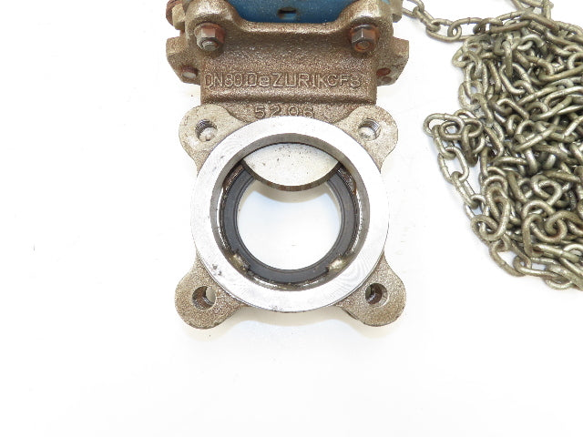 DeZurik 825 3" Stainless Knife Gate Valve with Pull Chain Wheel Actuator