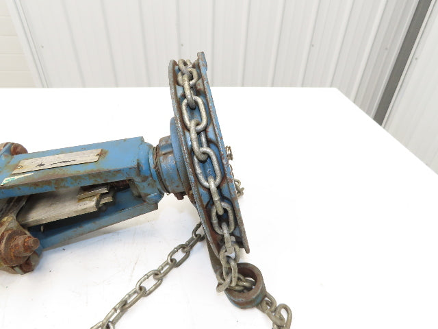 DeZurik 825 3" Stainless Knife Gate Valve with Pull Chain Wheel Actuator