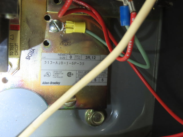 Allen Bradley 513 Combination Motor Starter Disconnect 600V 3Ph 5Hp