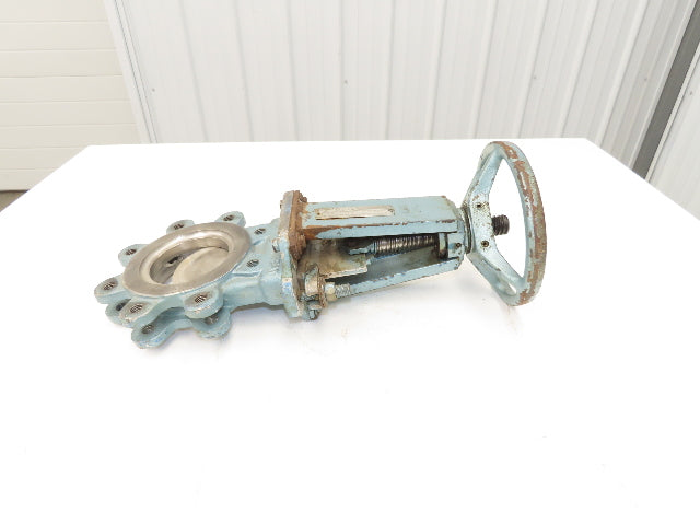 DeZurik 824 4" Stainless Lug Knife Gate Valve Rising Stem Metal Seat 304SS
