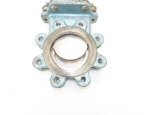 DeZurik 824 4" Stainless Lug Knife Gate Valve Rising Stem Metal Seat 304SS