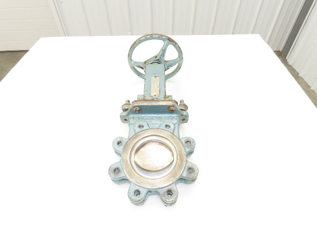 DeZurik 824 4" Stainless Lug Knife Gate Valve Rising Stem Metal Seat 304SS