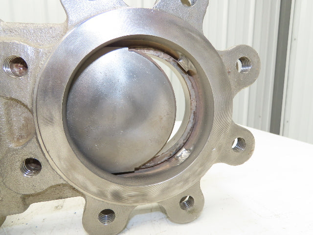 DeZurik 827 4" Stainless Lug Knife Gate Valve Rising Stem Metal Seat 316SS