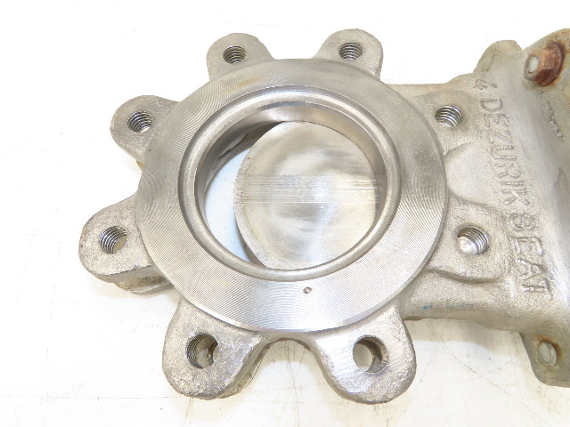 DeZurik 827 4" Stainless Lug Knife Gate Valve Rising Stem Metal Seat 316SS
