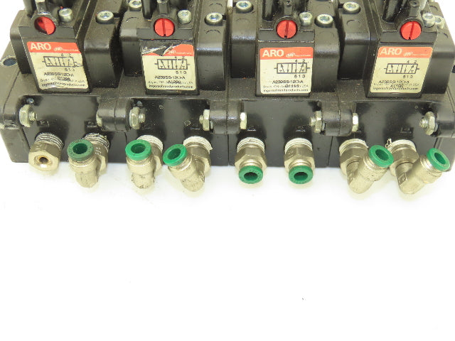 A239SS-120-A ARO 4 Station Pneumatic Solenoid Valve Manifold 1/4" NPT 120V