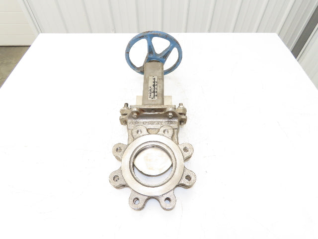 DeZurik KBD 4" Stainless Lug Knife Gate Valve Rising Stem 304SS *Bad Seal*