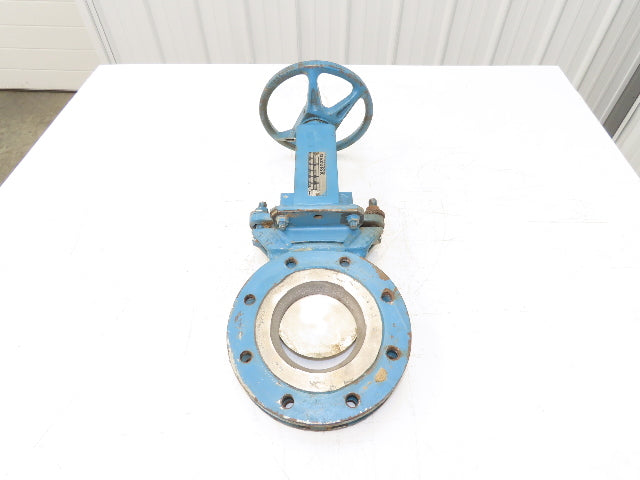 DeZurik 827 4" Flanged Knife Gate Valve Rising Stem Metal Seat 316SS Disc