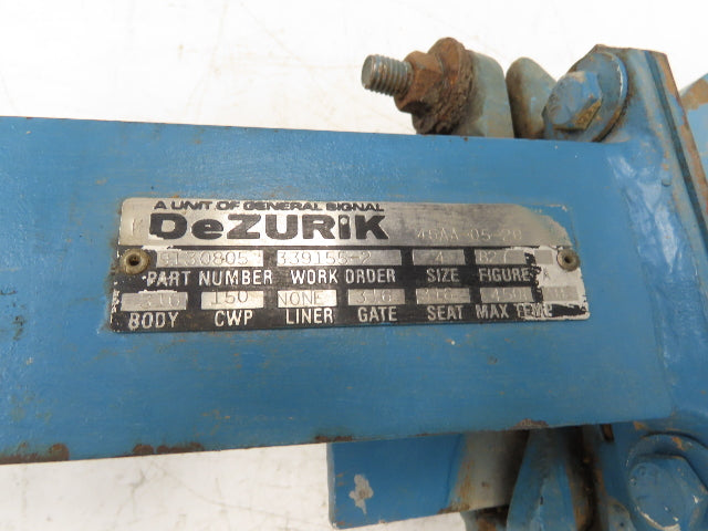 DeZurik 827 4" Flanged Knife Gate Valve Rising Stem Metal Seat 316SS Disc
