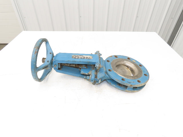 DeZurik 827 4" Flanged Knife Gate Valve Rising Stem Metal Seat 316SS Disc