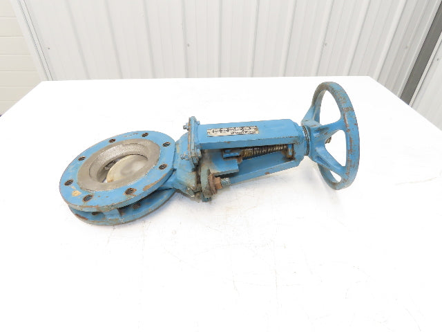 DeZurik 827 4" Flanged Knife Gate Valve Rising Stem Metal Seat 316SS Disc