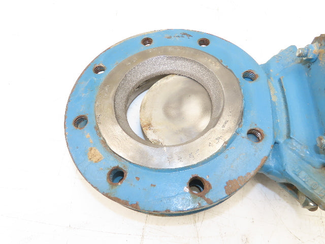 DeZurik 827 4" Flanged Knife Gate Valve Rising Stem Metal Seat 316SS Disc