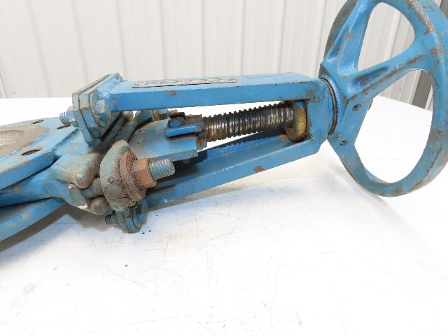 DeZurik 827 4" Flanged Knife Gate Valve Rising Stem Metal Seat 316SS Disc