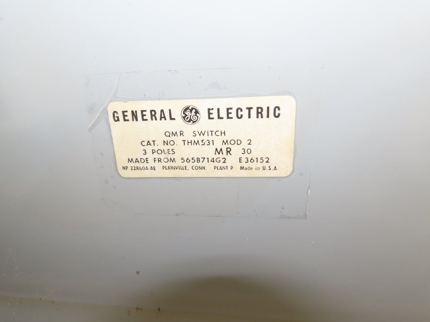 GE NP-161815-1 Fused 10Hp Combination Motor Starter 30 Amp 600v 3ph Size 0
