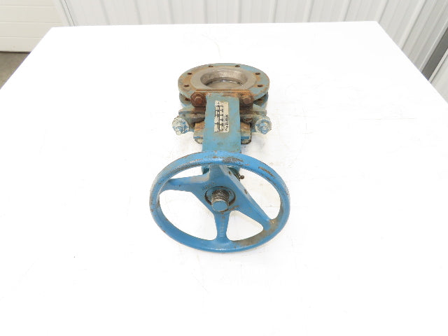 DeZurik 827 4" Flanged Knife Gate Valve Rising Stem Metal Seat 316SS Disc