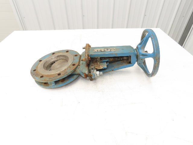 DeZurik 827 4" Flanged Knife Gate Valve Rising Stem Metal Seat 316SS Disc