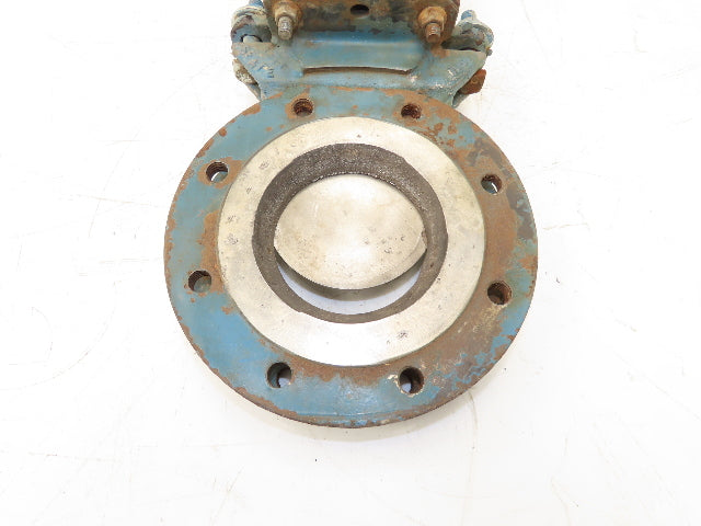 DeZurik 827 4" Flanged Knife Gate Valve Rising Stem Metal Seat 316SS Disc