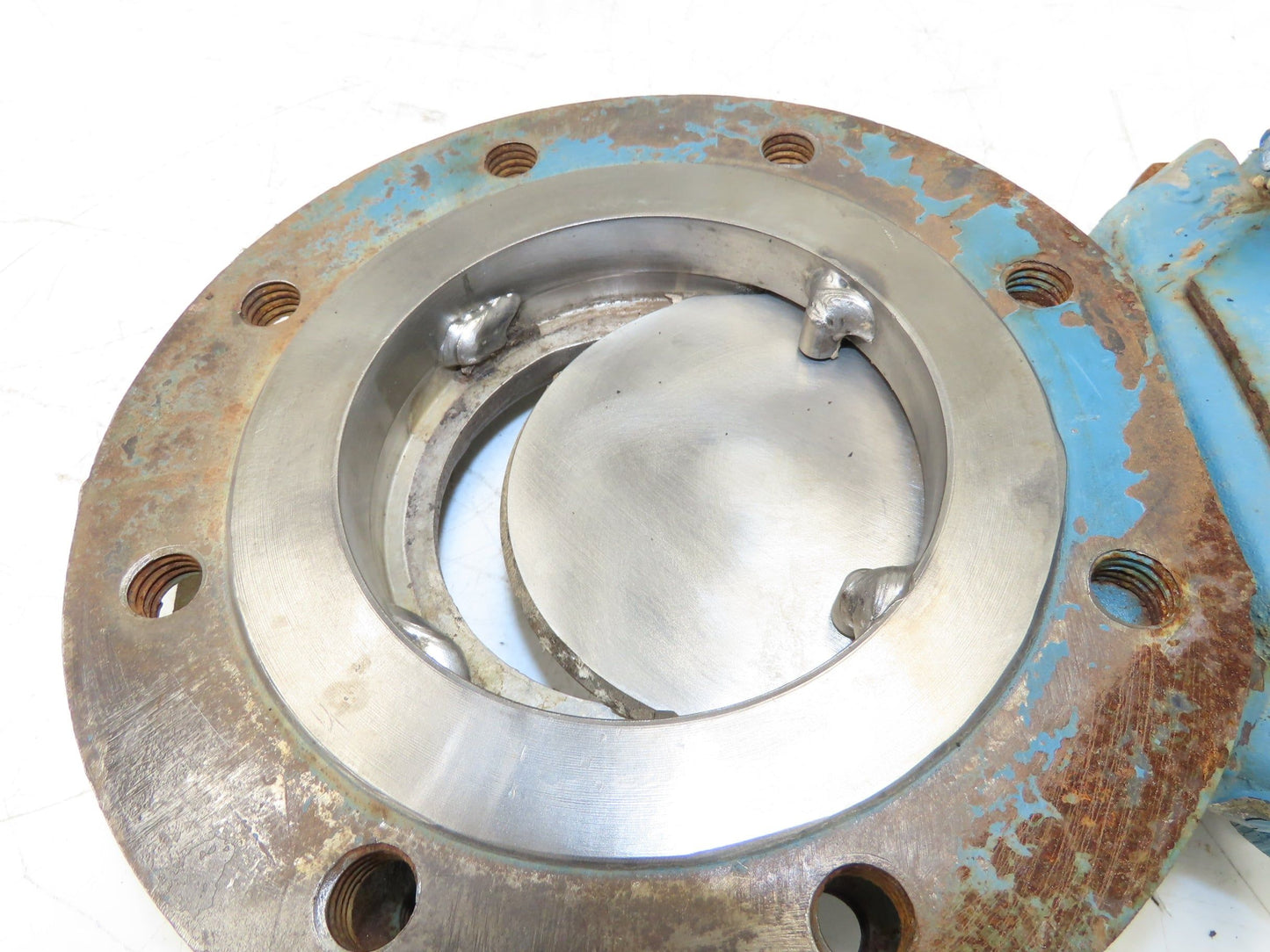 DeZurik 827 4" Flanged Knife Gate Valve Rising Stem Metal Seat 316SS Disc