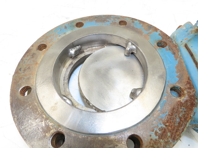 DeZurik 827 4" Flanged Knife Gate Valve Rising Stem Metal Seat 316SS Disc