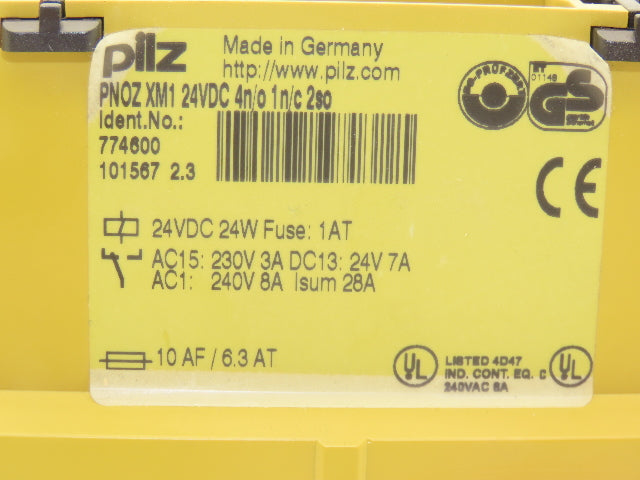 Pilz PNOZ XM1 774600 Safety Control Relay Module 24VDC 4n/o 1n/c 2so