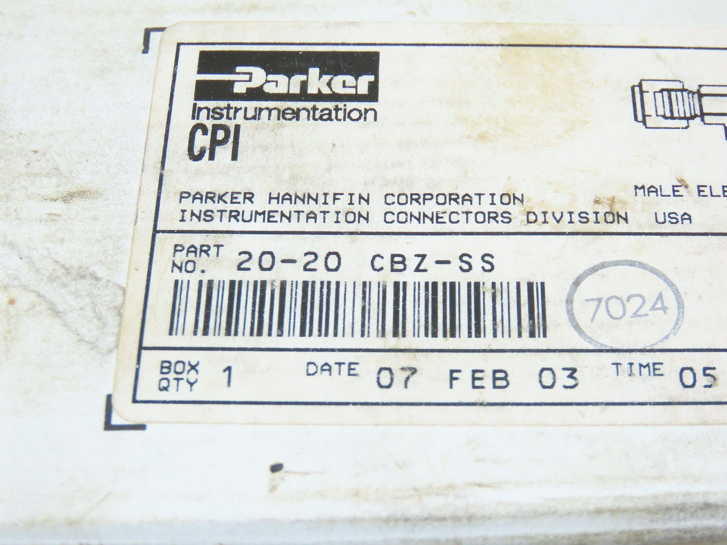 Parker 20-20 CBZ-SS Stainless Compression 90° Elbow 1-1/4" Tube x 1-1/4" NPT
