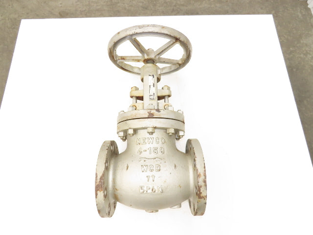 Newco 21F-CB2 4" Flanged Globe Valve 285psi Class 150 WCB 77 Rising Stem