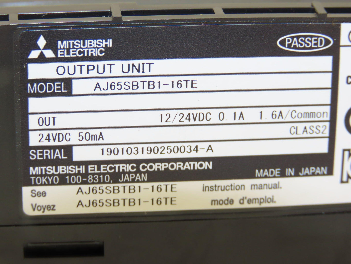 Mitsubishi Electric AJ65SBTB1-16TE Output Unit 12/24VDC 0.1A