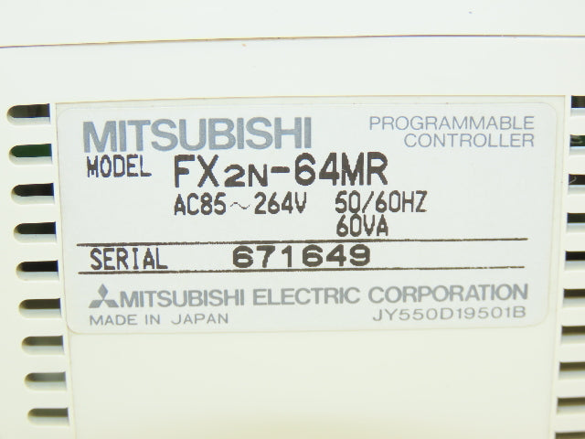 Mitsubishi Electric FX2N-64MR Programmable Controller 120/240VAC