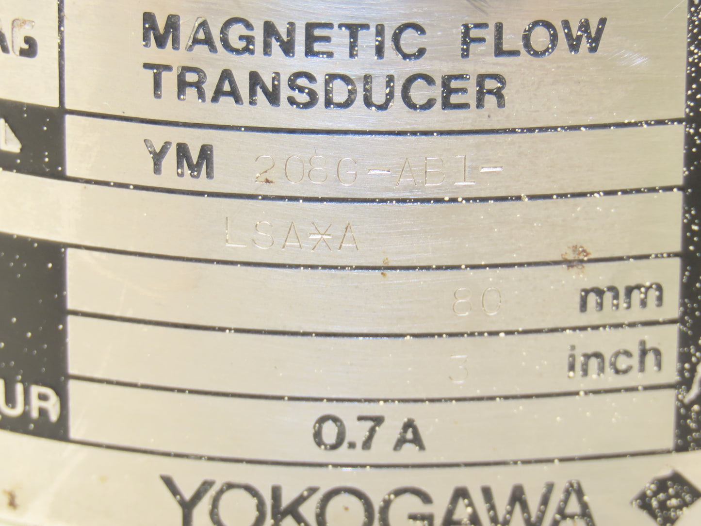 Yokogawa YM 208G-AB1-LSAXA Flow Meter 3" Tube Hazardous Location