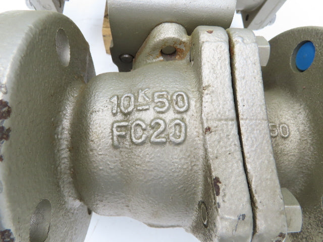 NDV Nippon E100N DN50 2" Flanged 2-Way Ball Valve & Pneumatic Actuator EPN1101N