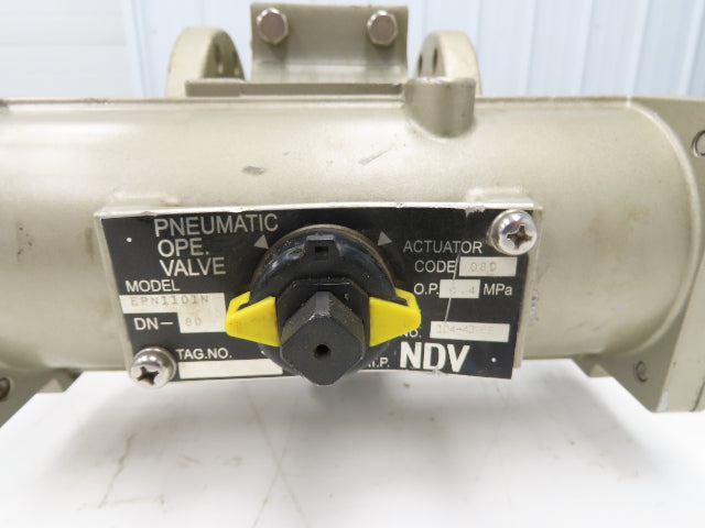 NDV Nippon E100N DN80 3" Flanged 2-Way Ball Valve & Pneumatic Actuator EPN1101N