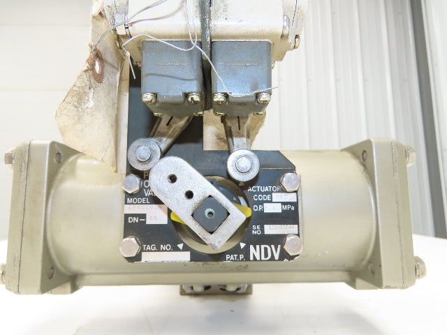 NDV Nippon E100N DN65 2.5" Flanged 2-Way Ball Valve Pneumatic Actuator EPN1101N