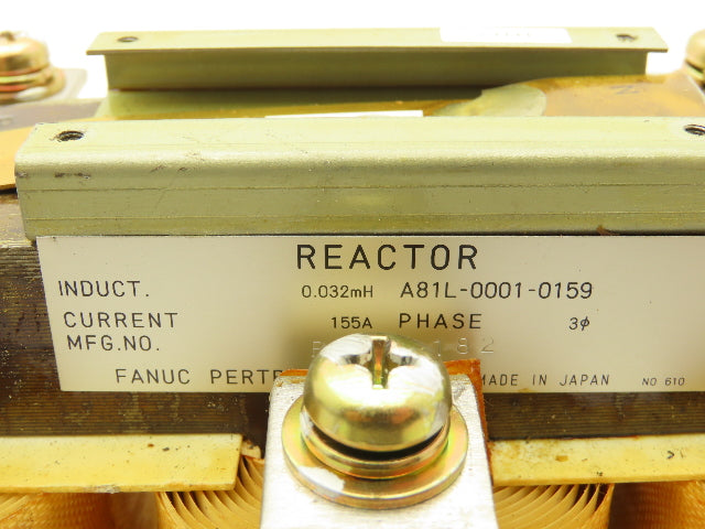 Fanuc A81L-0001-0159 Transformer 155A 0.032mH 3ph