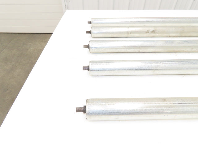 3-Groove Skew Conveyor Roller 1.9" Dia 37.25"BF Galvanized 7/16" Hex Lot of 5