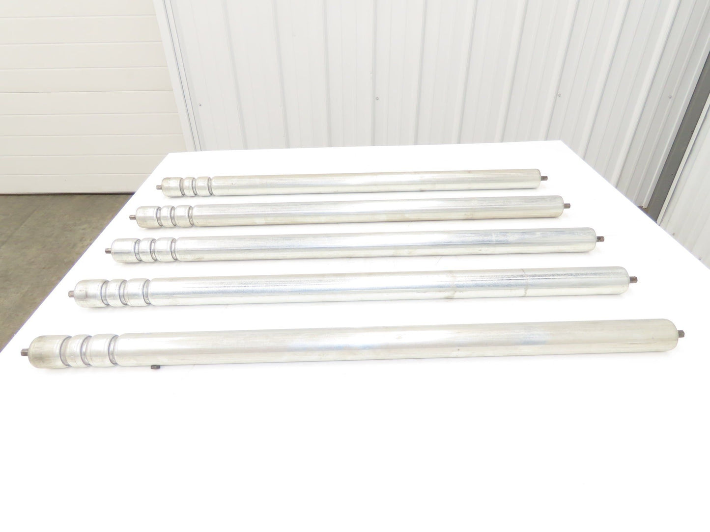 3-Groove Skew Conveyor Roller 1.9" Dia 37.25"BF Galvanized 7/16" Hex Lot of 5