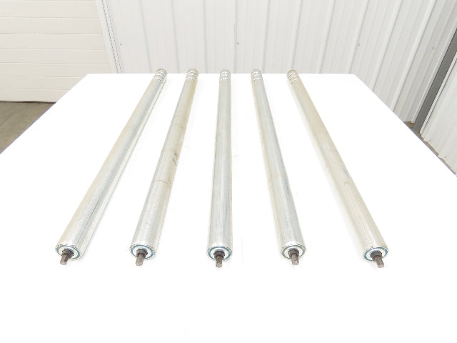 3-Groove Skew Conveyor Roller 1.9" Dia 37.25"BF Galvanized 7/16" Hex Lot of 5