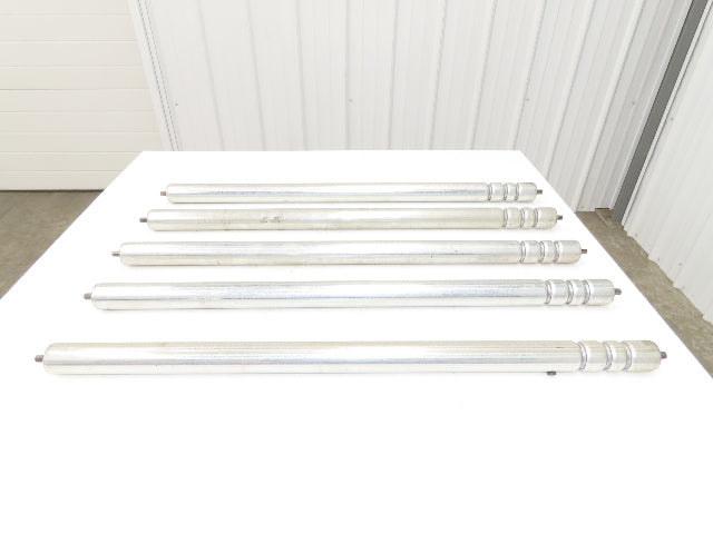 3-Groove Skew Conveyor Roller 1.9" Dia 37.25"BF Galvanized 7/16" Hex Lot of 5
