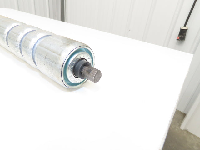 3-Groove Skew Conveyor Roller 1.9" Dia 37.25"BF Galvanized 7/16" Hex Lot of 5