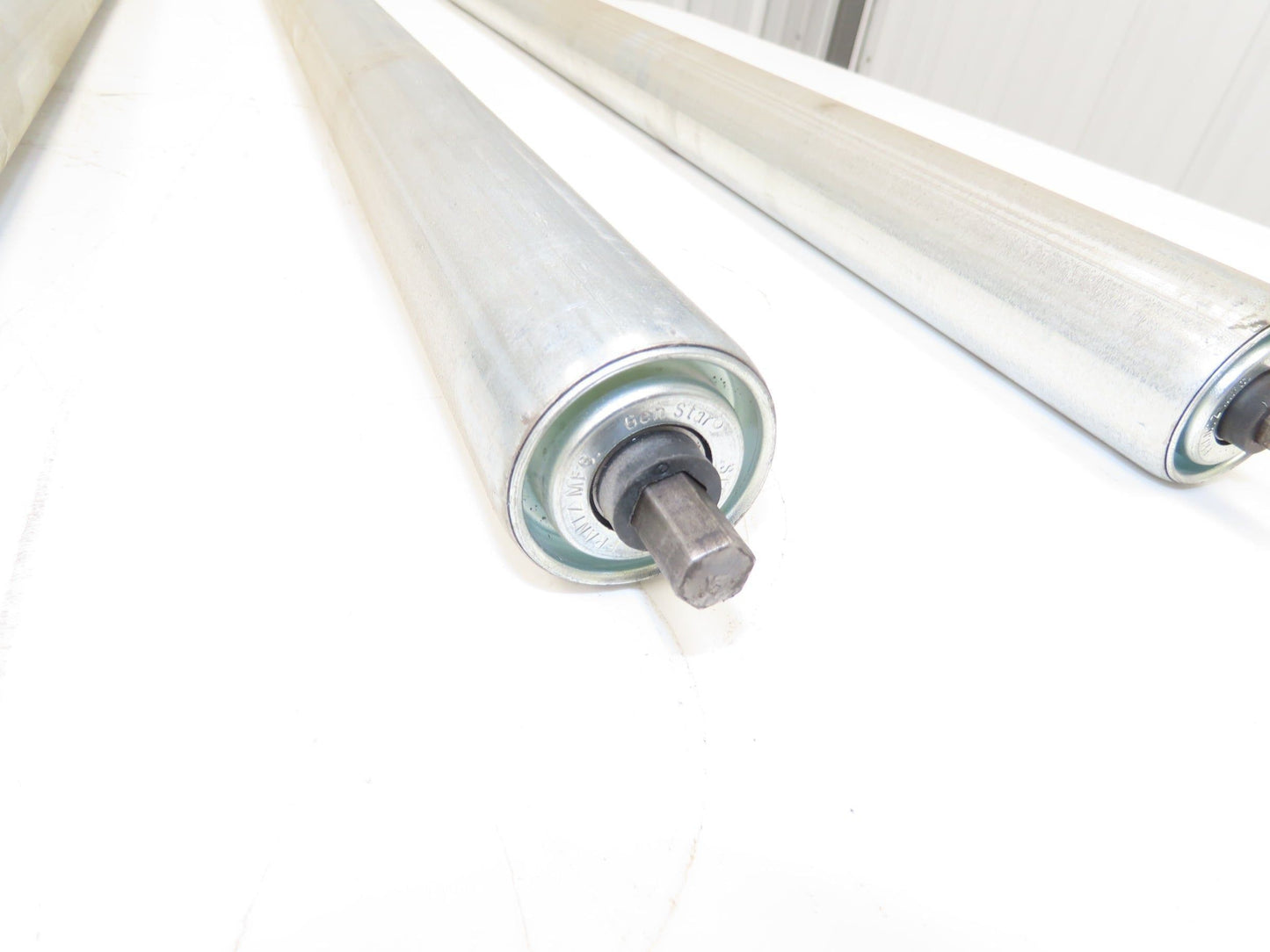 3-Groove Skew Conveyor Roller 1.9" Dia 37.25"BF Galvanized 7/16" Hex Lot of 5