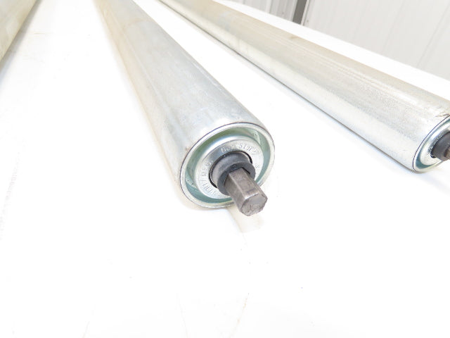 3-Groove Skew Conveyor Roller 1.9" Dia 37.25"BF Galvanized 7/16" Hex Lot of 5