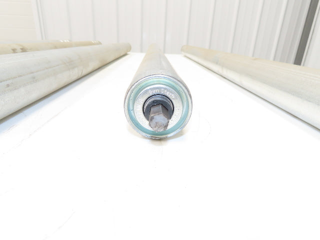 3-Groove Skew Conveyor Roller 1.9" Dia 37.25"BF Galvanized 7/16" Hex Lot of 5