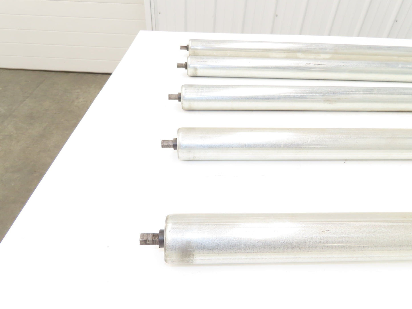 2-Groove Skew Conveyor Roller 1.9" Dia 37.25"BF Galvanized 7/16" Hex Lot of 5
