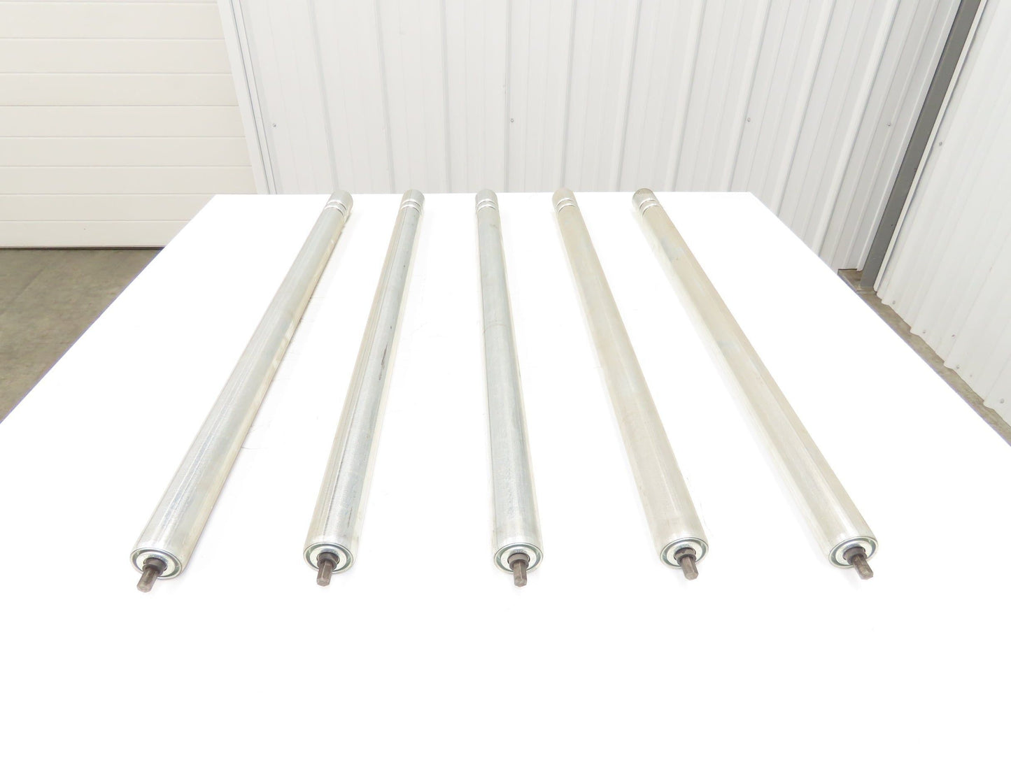 2-Groove Skew Conveyor Roller 1.9" Dia 37.25"BF Galvanized 7/16" Hex Lot of 5