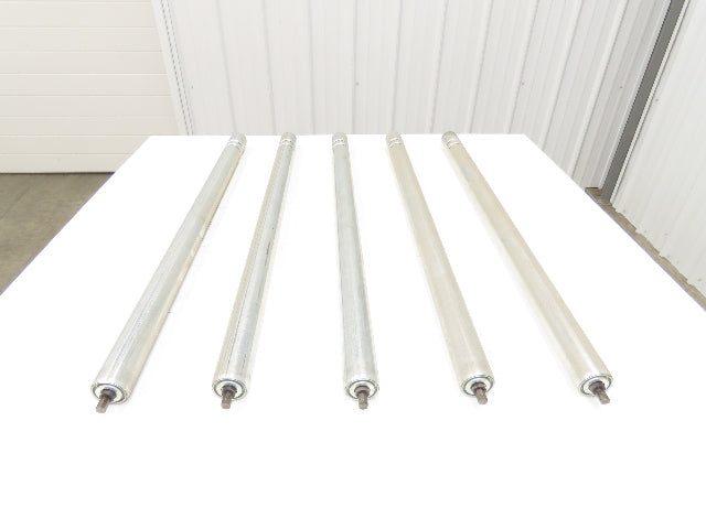 2-Groove Skew Conveyor Roller 1.9" Dia 37.25"BF Galvanized 7/16" Hex Lot of 5